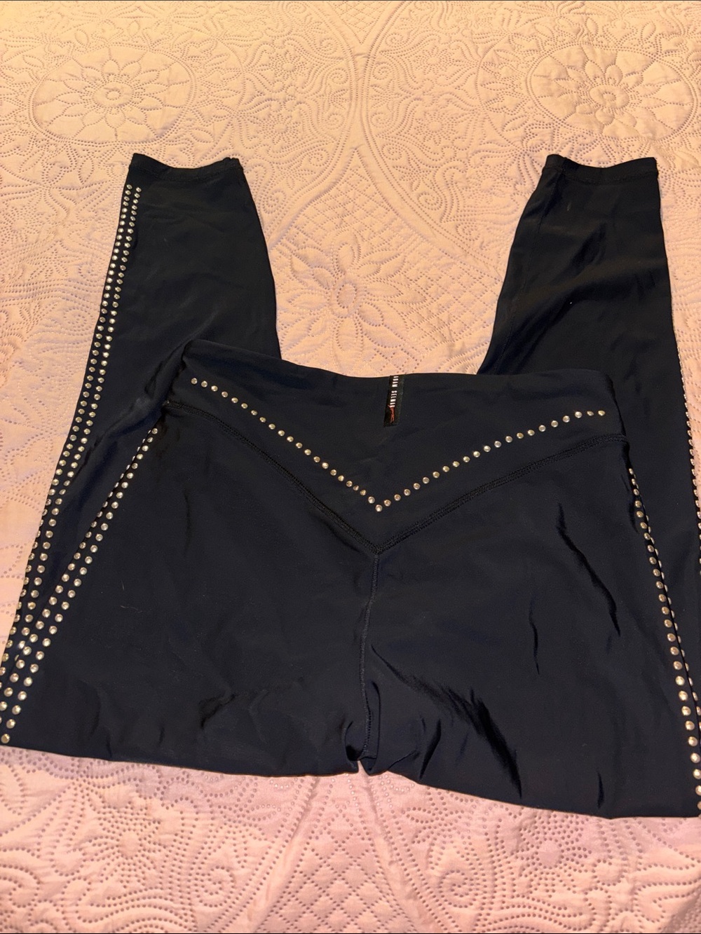 Adan Selma Women's Black Studded High-Waist Leggings